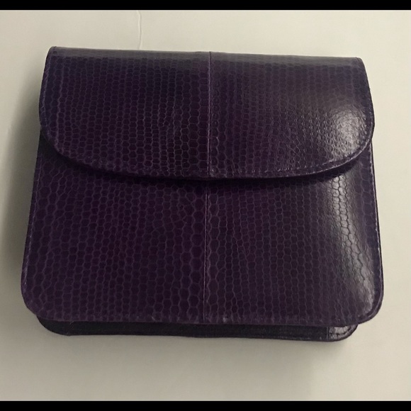 Handmade Handbags - New Thai Purple Snakeskin Pocketbook Purse made in Thailand